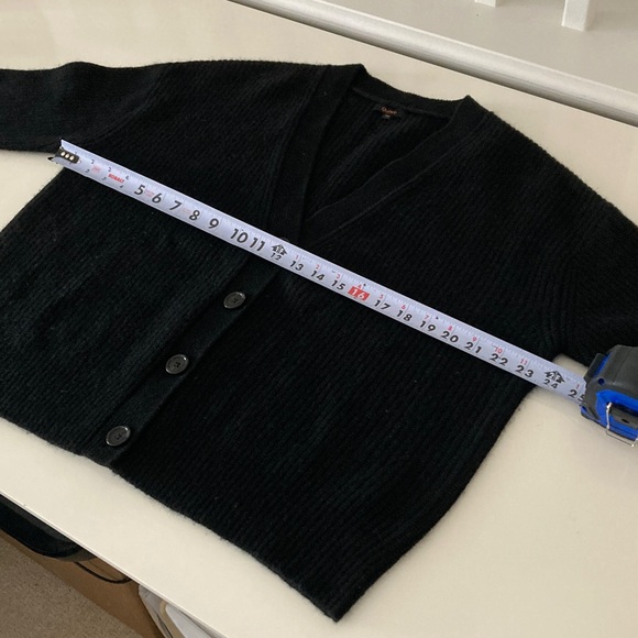Quince Mongolian Cropped Cashmere Oversized Boyfriend Cardigan Sweater XS - Picture 7 of 9